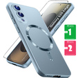 Case for Samsung Galaxy S25 Edge, ColorMag, for MagSafe, blue + 9H tempered glass