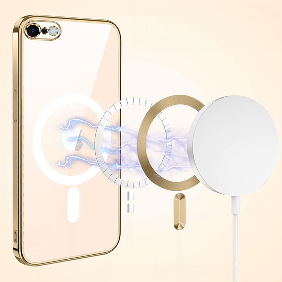 Case for iPhone 7 / 8, Electro MagSafe, gold + Screen Glass