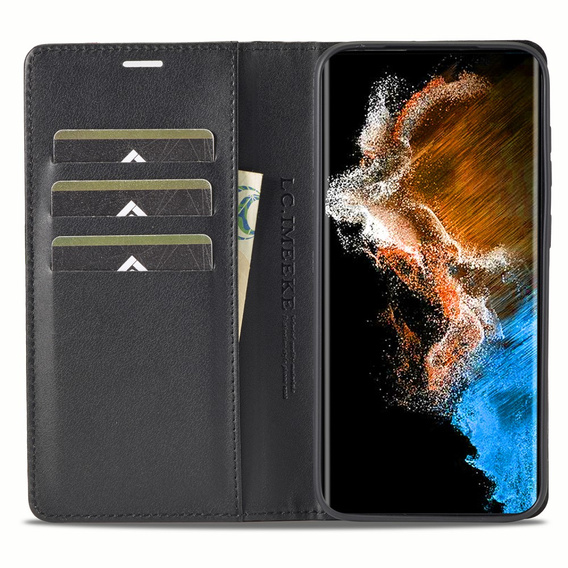 Flap case for Samsung Galaxy S24, Carbon LC.IMEEKE, black
