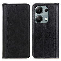 Case for Xiaomi Redmi Note 13 Pro 4G / Xiaomi Redmi Note 14S / Xiaomi Poco M6 Pro 4G, Wallet Litchi Leather, black