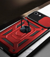 Armored Case for iPhone 16E, CamShield Slide, red + Tempered Glass 9H