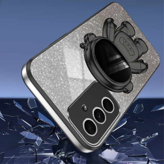 Case for Samsung Galaxy A55 5G, Glitter Astronaut, black