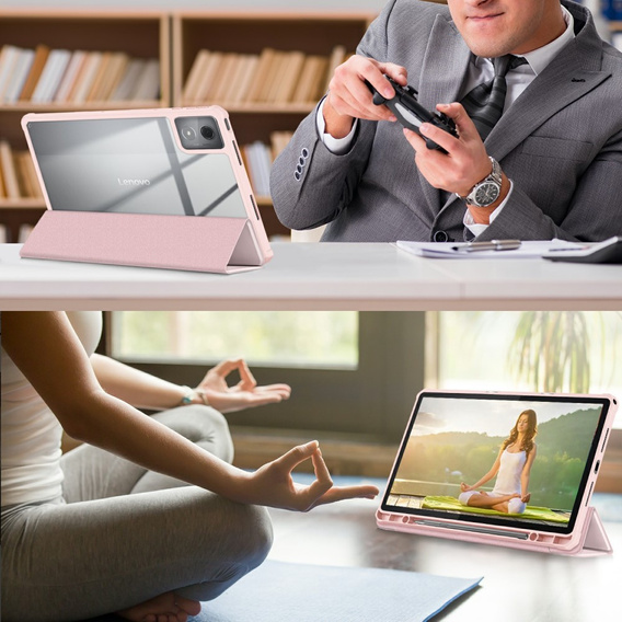 Case for Lenovo Tab K11 Plus, Smartcase Hybrid, with stylus space, pink