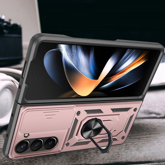 Case for Samsung Galaxy Z Fold5 5G, CamShield Slide, pink rose gold