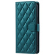 Flip case for Samsung Galaxy A55 5G, Rhombus Crossbody Leather, dark green