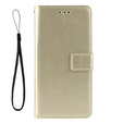Flip case for Xiaomi Poco F6 Pro, Crazy Horse Wallet, gold
