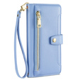 Flip case for Nokia G42, Wallet Zipper Pocket, blue