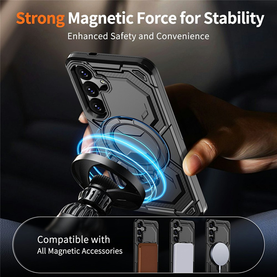 Magnetic case with stand for Samsung Galaxy A57 5G, black