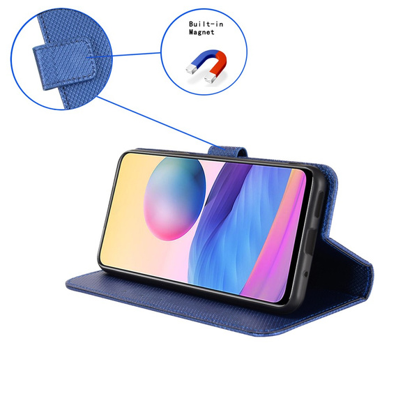 Flip case for Infinix Note 40 Pro, Wallet Smart Magnet, blue