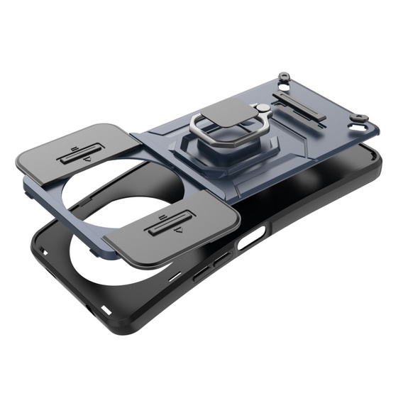 Case for Xiaomi Redmi A3, KickStand Camera Lens, blue