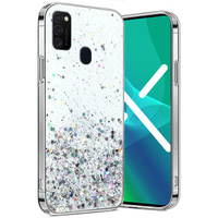 Case for Samsung Galaxy M21, Glittery, transparent