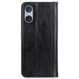 Case for Sony Xperia 5 V, Wallet Litchi Leather, black