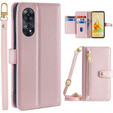 Flip case for Oppo Reno8 T 4G, Wallet Zipper Pocket, pink