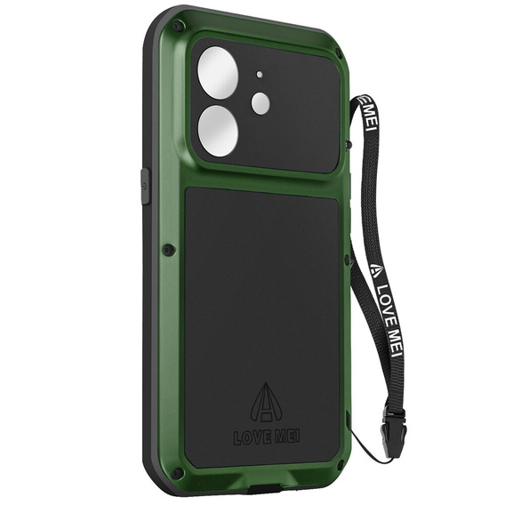 Love Mei Case for iPhone 12 Mini, armored with glass, green