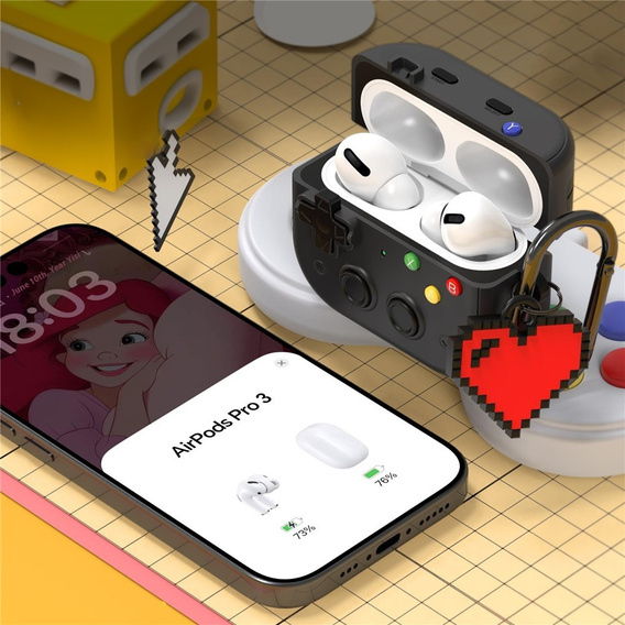 Retro console case with heart tag for AirPods Pro 3