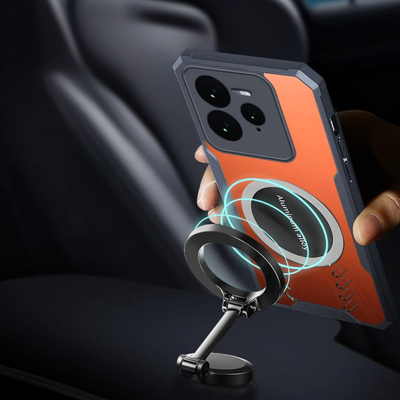 Case for Realme GT 7 Pro, with magnetic sheet, transparent / black