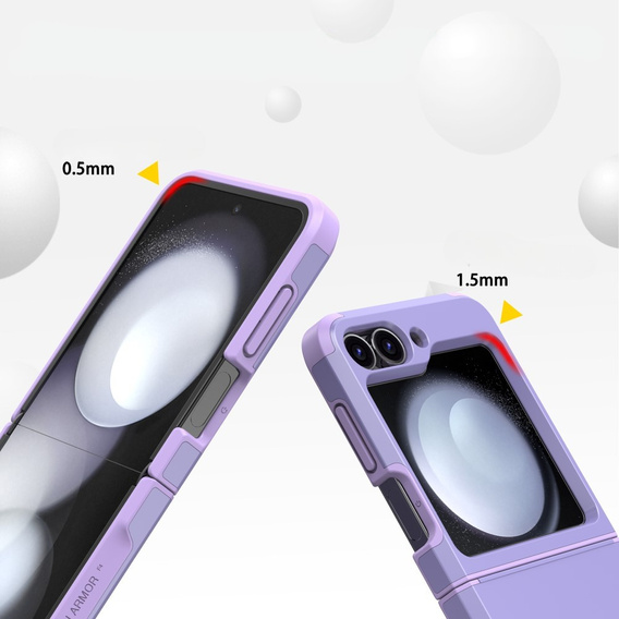 Armored Case for Samsung Galaxy Z Flip7 FE / Z Flip6, Armor Shockproof, purple