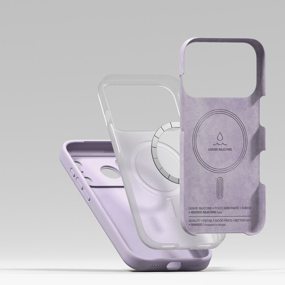 Ringke Case for iPhone 17 Pro Max, Silicone Magnetic MagSafe, Light Purple