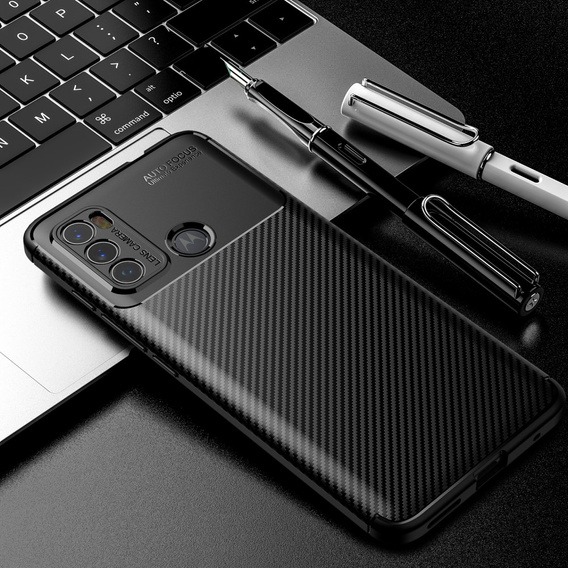 Case for Motorola Moto G60, Carbon Gel, black