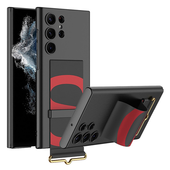 Case for Samsung Galaxy S23 Ultra, GKK Strap Case, black