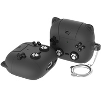 Silicone case with cat paw motif with key ring for Apple AirPods Pro 3