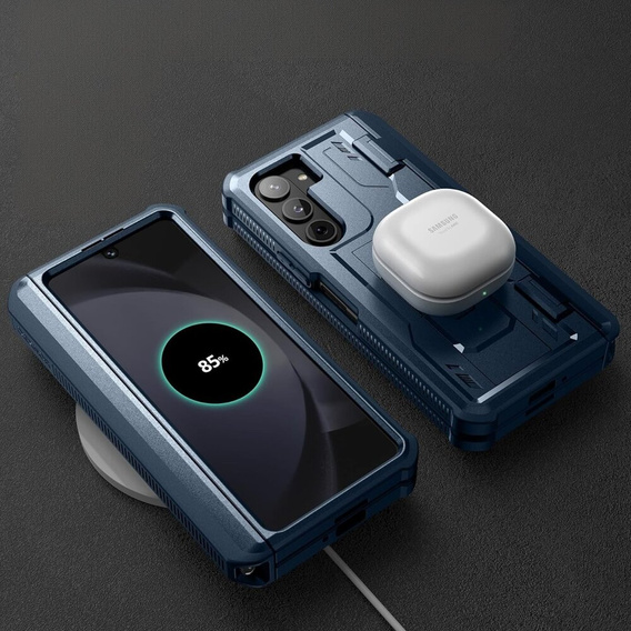 Armored case for Samsung Galaxy Z Fold 5 5G, Dexnor Full Body S-Pen Slot, dark blue