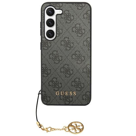 GUESS Case for Samsung Galaxy A55, 4G Charms Collection Hardcase, grey