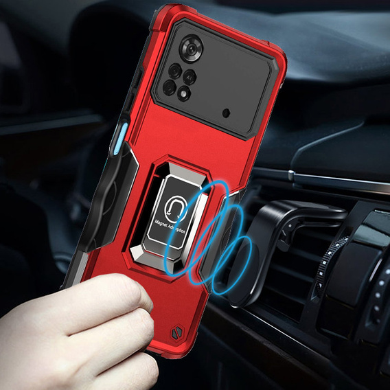 Case for Xiaomi Poco X4 Pro 4G, Dual-Layer Armor, red
