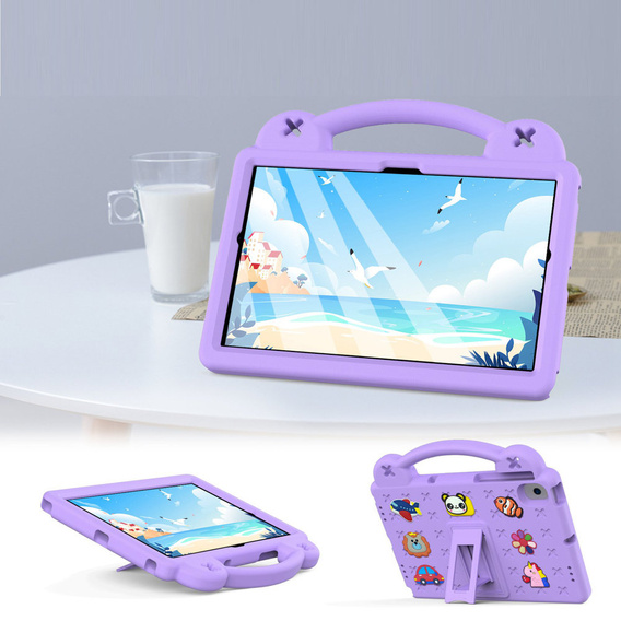 Children's case for Lenovo M10 X306 2 Gen / M10 Plus TB-X606 10.3 / Samsung Tab A 10.1 T510/515 / K10 X6C6, Cute Patterns, with stand, purple