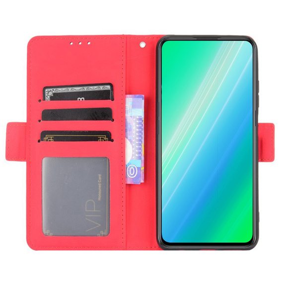 Flip case for Xiaomi Poco X6 Pro 5G, Card Slot, red