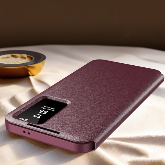 Flip case for Samsung Galaxy S25+ Plus, Smart View Wallet, maroon