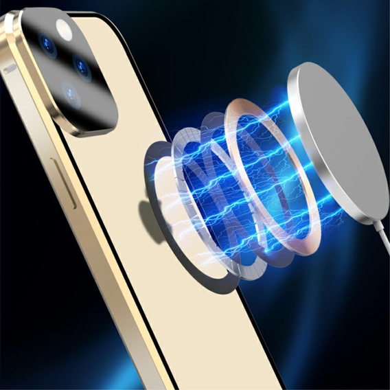 Magnetic Dual Glass MagSafe case for iPhone 15 Pro, gold