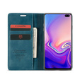 CASEME case for Samsung Galaxy S10 Plus, Leather Wallet Case, blue