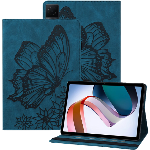 Case for Lenovo Tab M9, Wallet Pen Slot, butterflies, brown