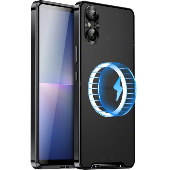 Camera Protection Case for Sony Xperia 5 V, CamShield MagSafe, transparent / black