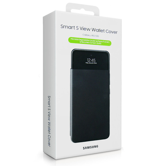 Original Samsung Case for Galaxy A53 5G, S View Wallet Cover, black