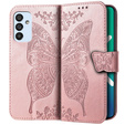 Flip case for Samsung Galaxy M23 5G / M13, Butterfly, pink rose gold