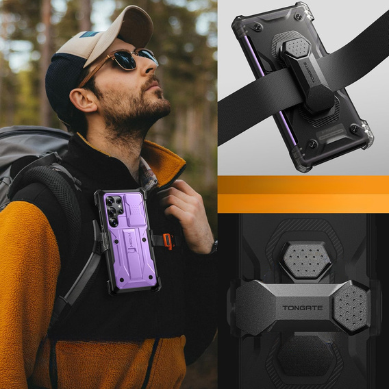 Case for Samsung Galaxy S25 Ultra – Tongate MECH Series Belt Clip, purple