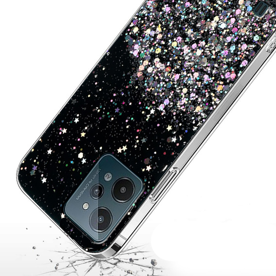 Case for Realme C31, Glittery, black