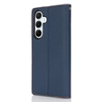 Flip case for Samsung Galaxy S25, Litchi Skin Grain, dark blue