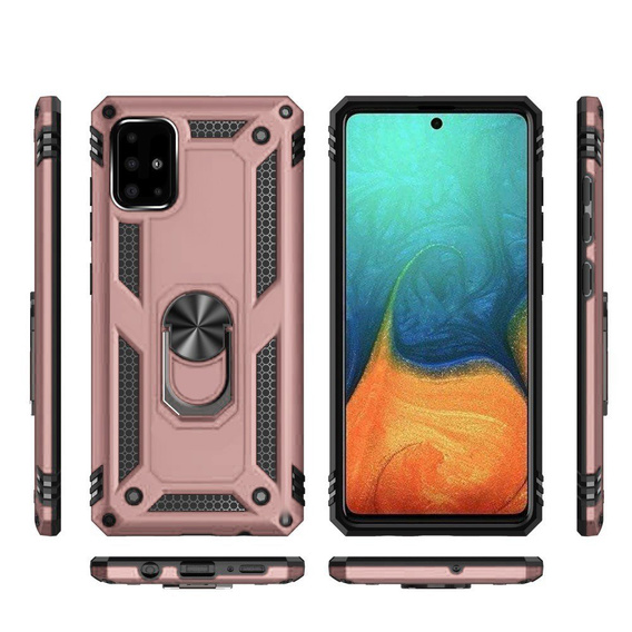 Armor Case for Samsung Galaxy A51, Nox Case Ring, pink rose gold