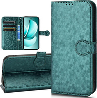 Flip case for Realme C71, Wallet Rhombus, green