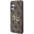 GUESS Case for Samsung Galaxy A55, 4G Big Metal Logo, brown