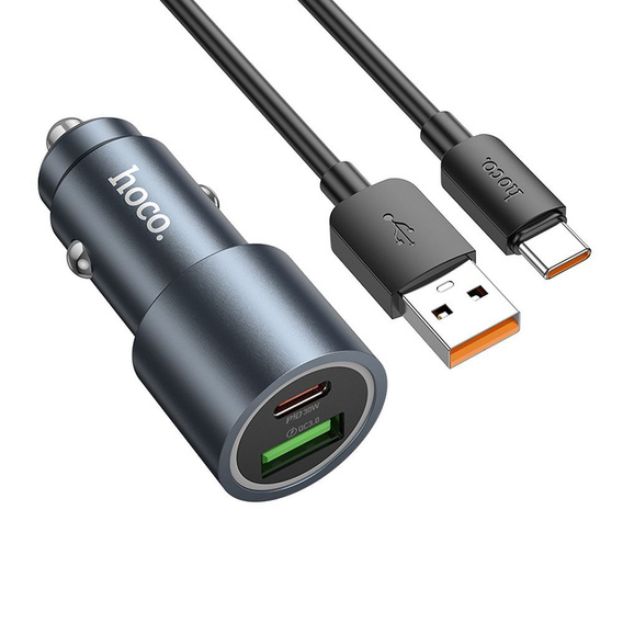 Hoco Z60 USB-A + USB-C 48 W car charger with cable