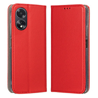 Case for Oppo A18 4G / A38 4G, Smart Magnet, red + 9H glass
