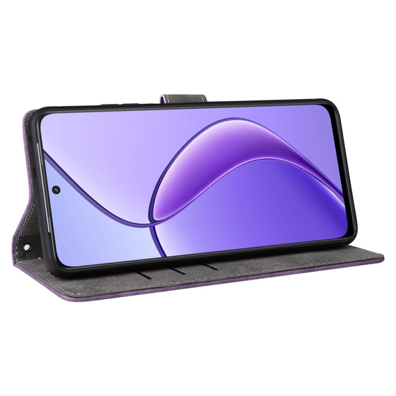 Flip case for Realme 12 5G, RFID Wallet, purple