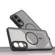 Case for Samsung Galaxy S25 Edge, Kickstand Matt Case, for MagSafe, black + Screen protector