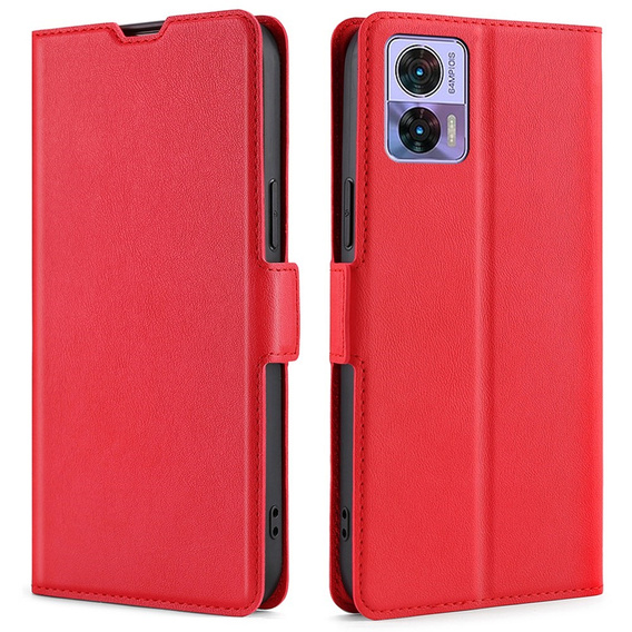 Flip case for Motorola Edge 30 Neo 5G, Wallet Thin Magnet, red