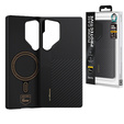 BENKS Kevlar Case for Samsung Galaxy S25 Ultra, for MagSafe, Carbon Fiber, black