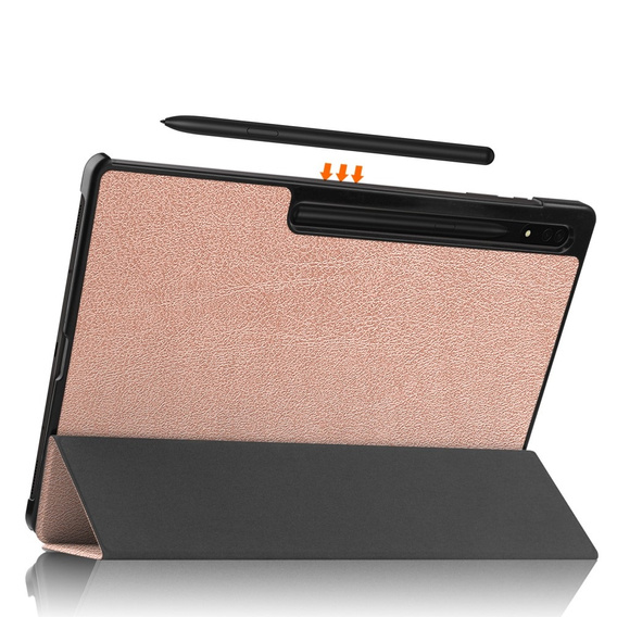 Case for Samsung Galaxy Tab S9 Ultra, Smartcase, pink rose gold